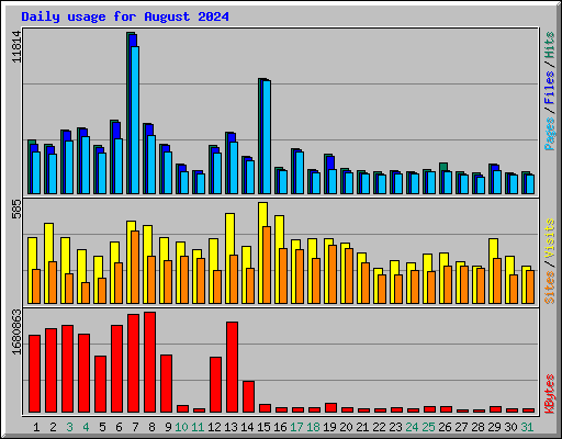 Daily usage for August 2024