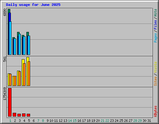 Daily usage for June 2025