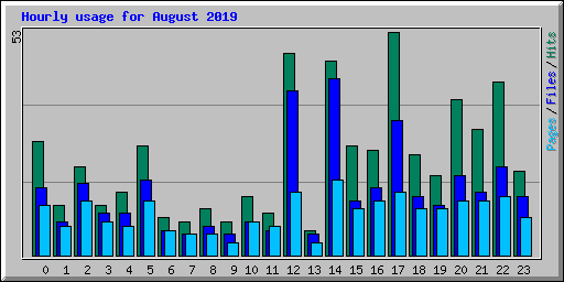 Hourly usage for August 2019