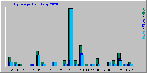 Hourly usage for July 2020
