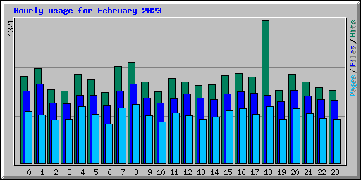 Hourly usage for February 2023